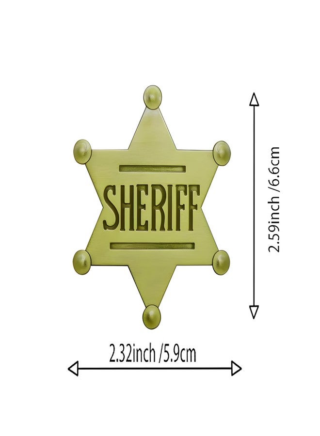 Finduat 2 Pcs Sheriff Badge Western Police Vest Sheriff Metal Branded Sheriff Badge Cowboy Party Decoration - Image 2